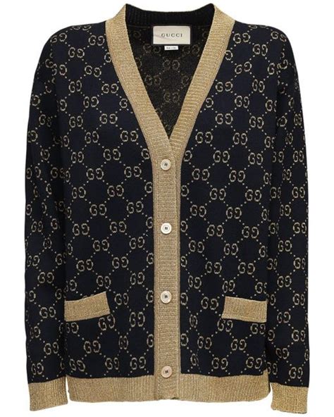 Gucci: Black Lurex Cardigan 